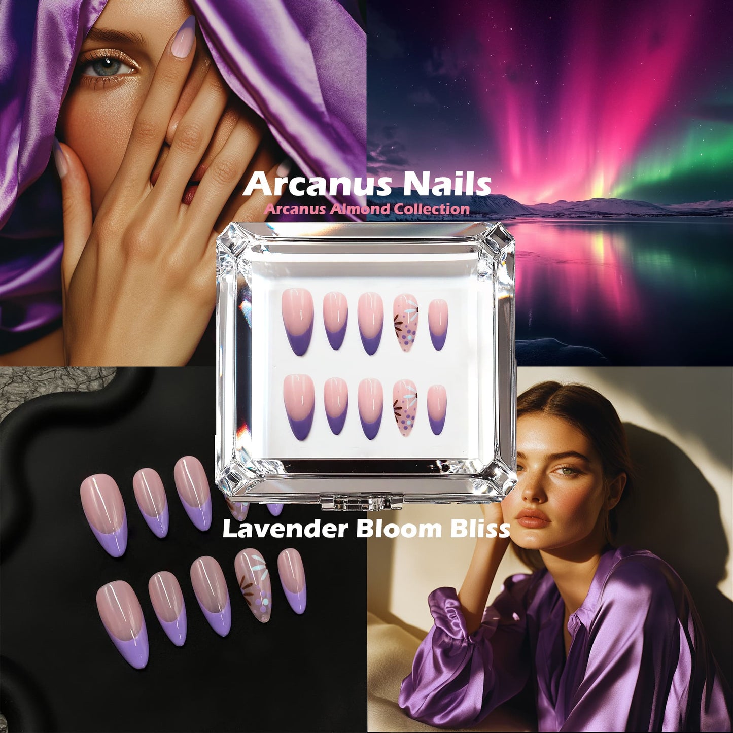 Lavender Bloom Bliss Handmade Press On Nails - Arcanus Nails