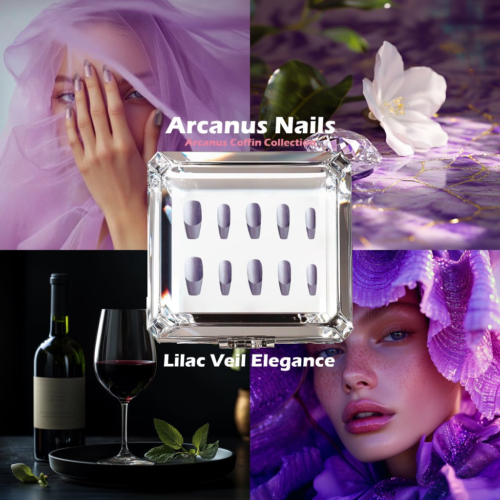Lilac Veil Elegance Handmade Press On Nails - Arcanus Nails
