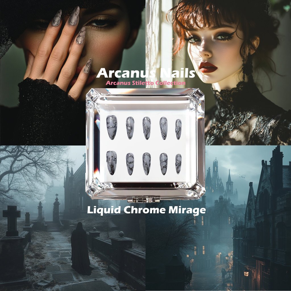 Liquid Chrome Mirage Handmade Press On Nails - Arcanus Nails