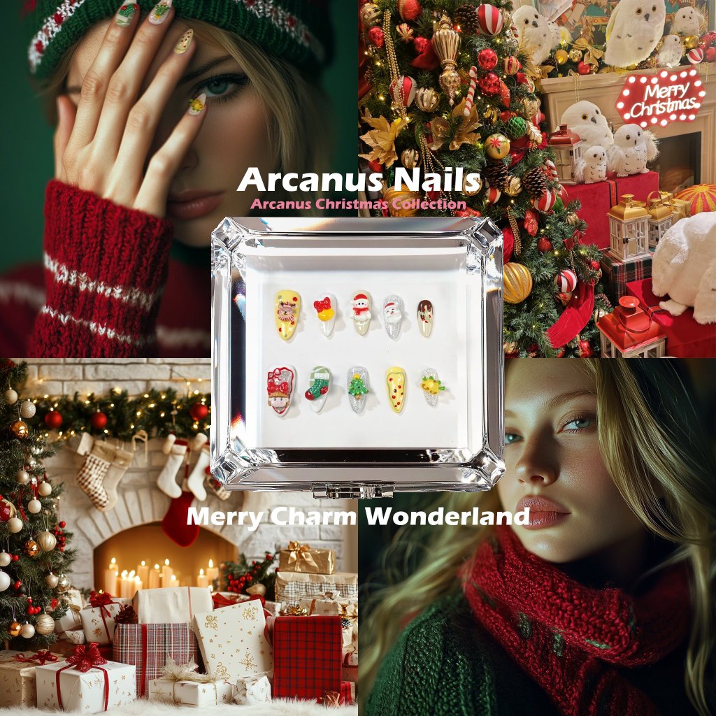 Merry Charm Wonderland Handmade Press On Nails - Arcanus Nails