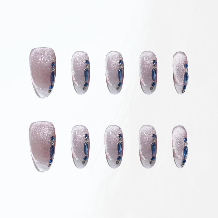Midnight Rose Quartz Handmade Press On Nails - Arcanus Nails