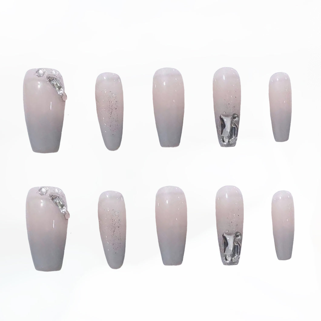 Moonlit Pearl Handmade Press On Nails - Arcanus Nails