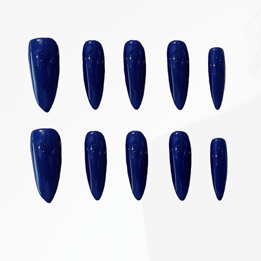 Navy Blue Classic Handmade Press On Nails - Arcanus Nails