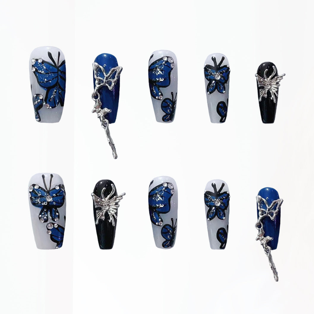 Nocturnal Butterflies Handmade Press On Nails - Arcanus Nails