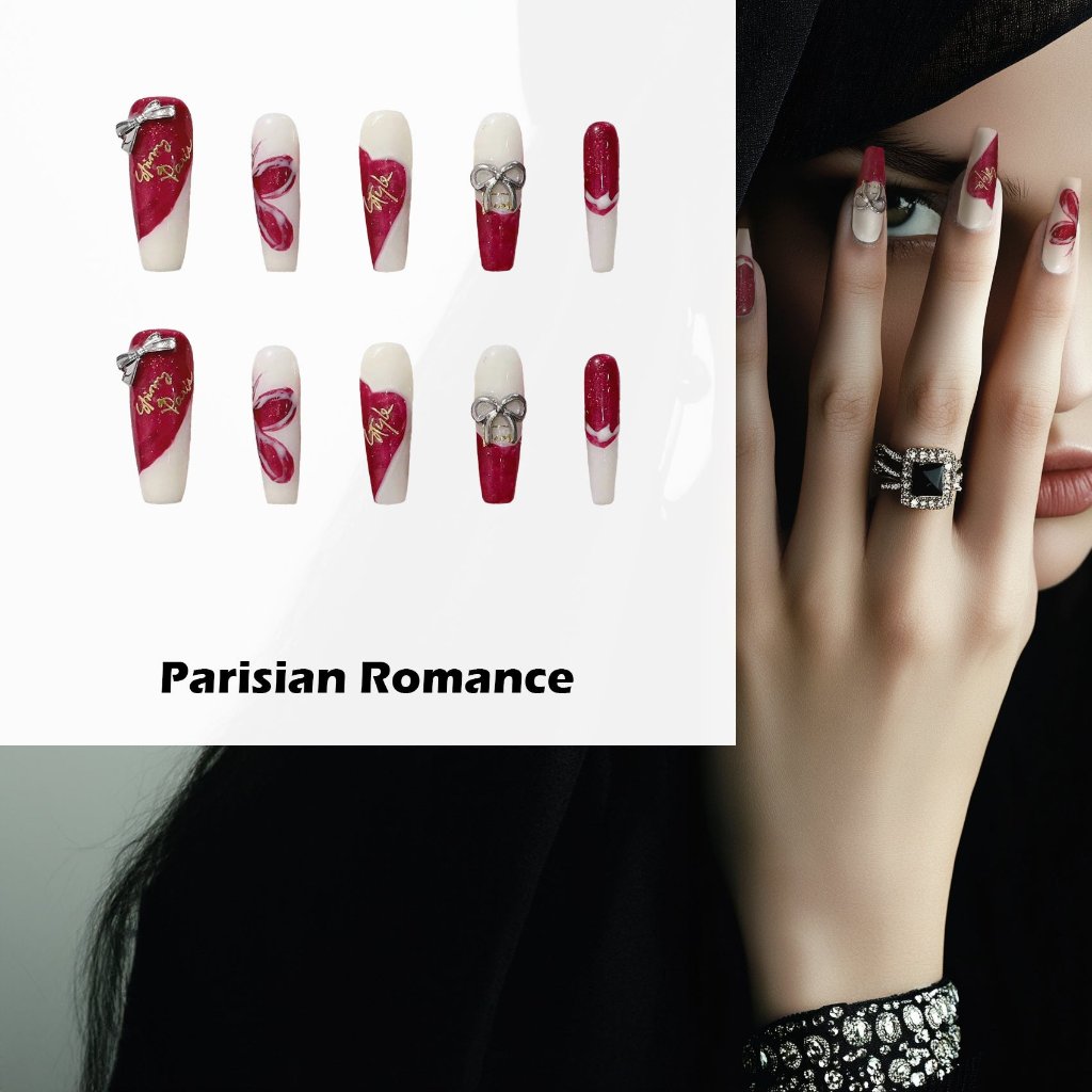 Parisian Romance Handmade Press On Nails - Arcanus Nails
