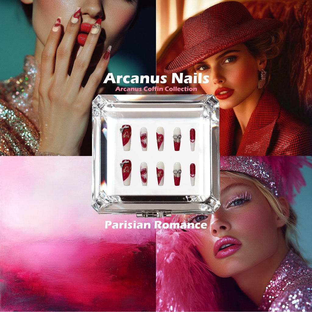 Parisian Romance Handmade Press On Nails - Arcanus Nails