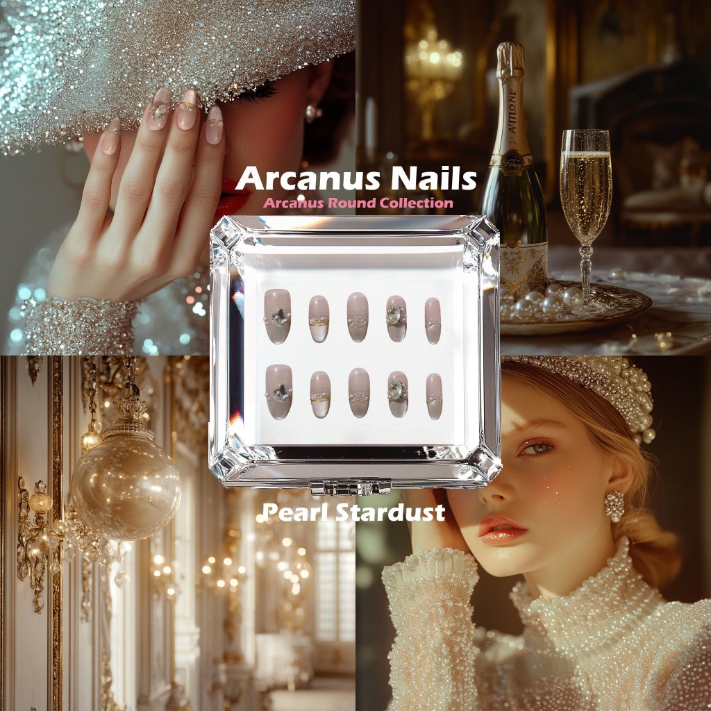 Pearl Stardust Handmade Press On Nails - Arcanus Nails