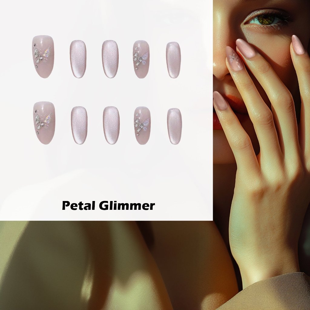 Petal Glimmer Handmade Press On Nails - Arcanus Nails