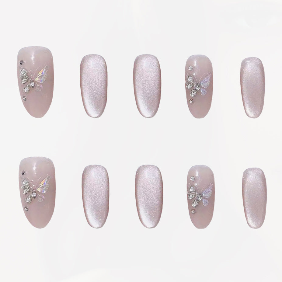 Petal Glimmer Handmade Press On Nails - Arcanus Nails