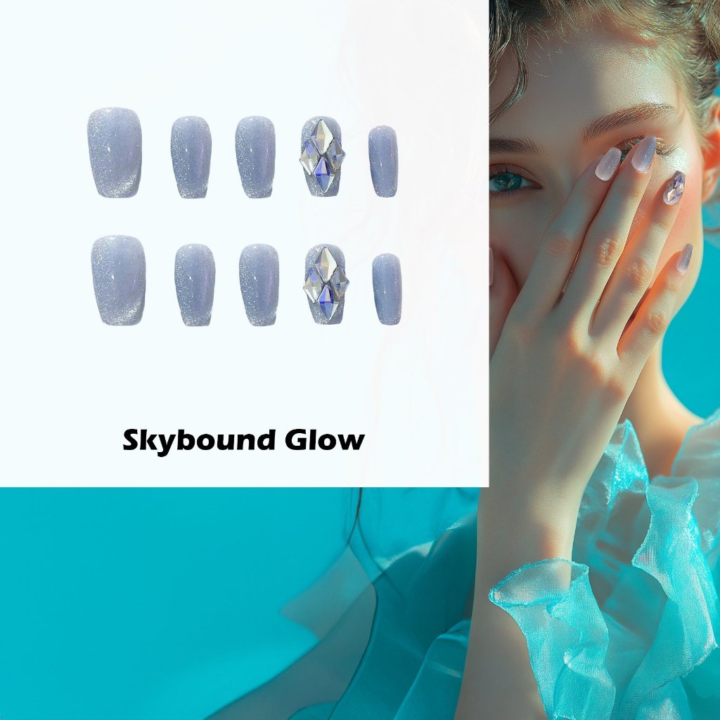 Skybound Glow Handmade Press On Nails - Arcanus Nails