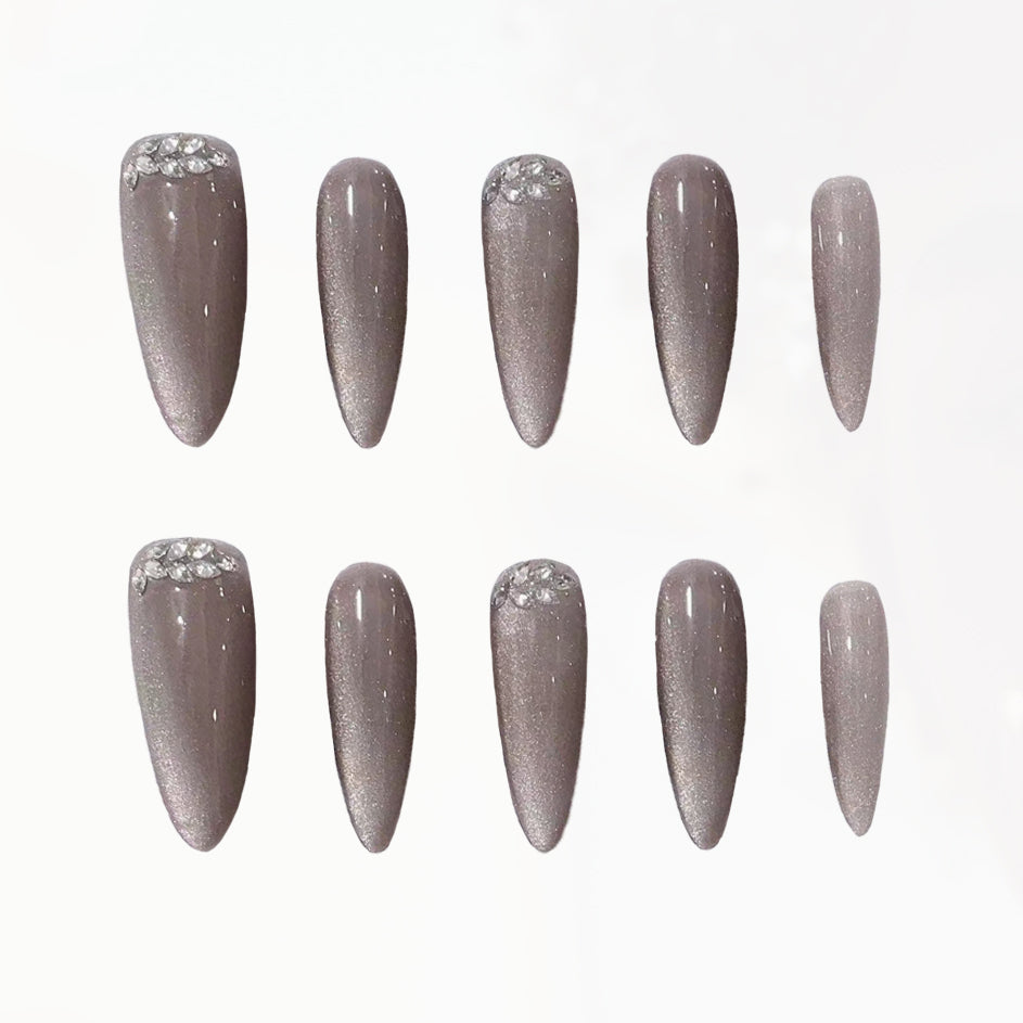 Smoky Elegance Handmade Press On Nails - Arcanus Nails