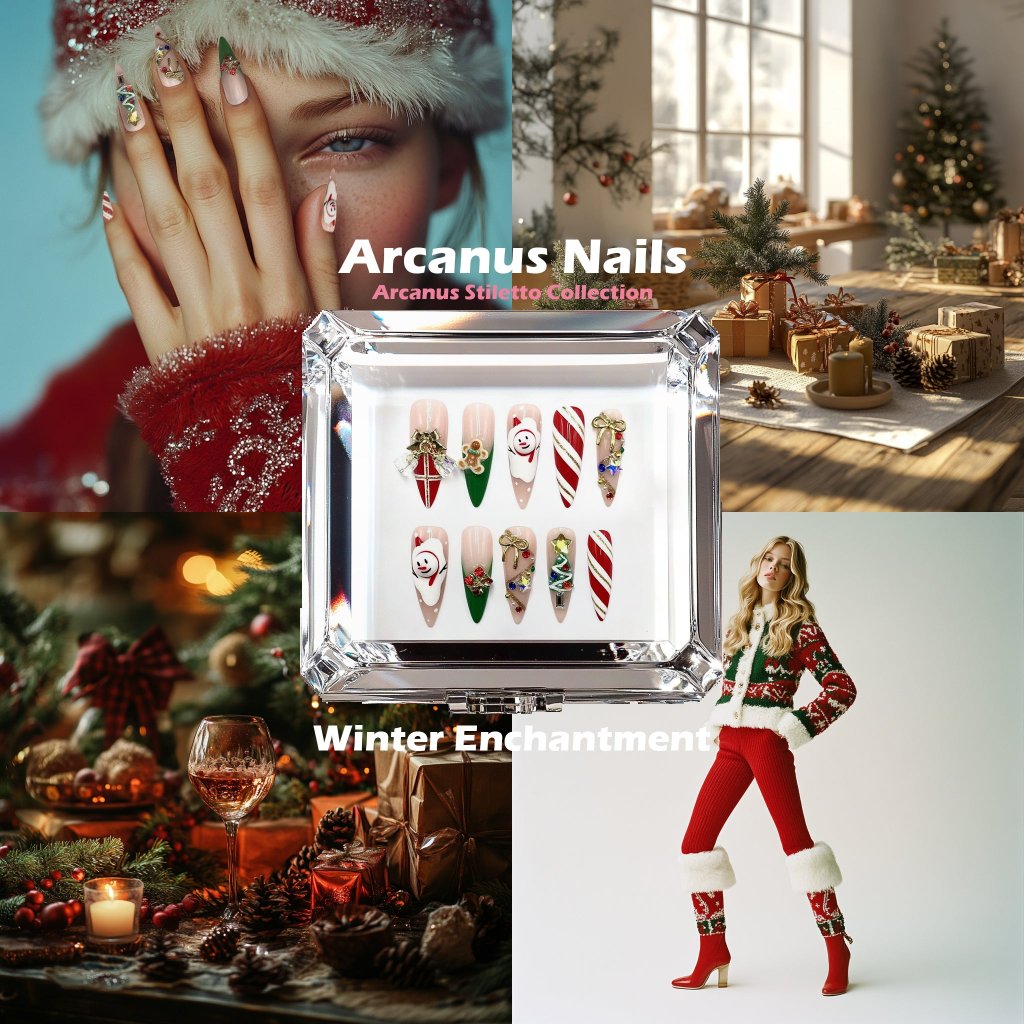 Winter Enchantment Handmade Press On Nails - Arcanus Nails