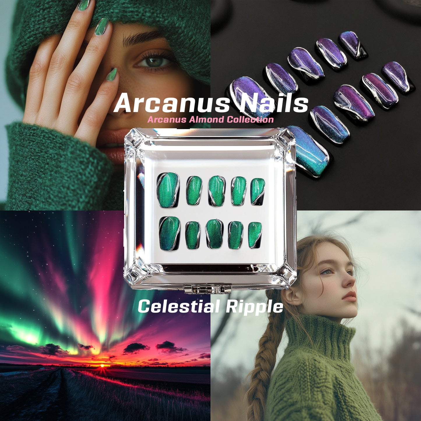 Celestial Ripple Handmade Press On Nails - Arcanus Nails