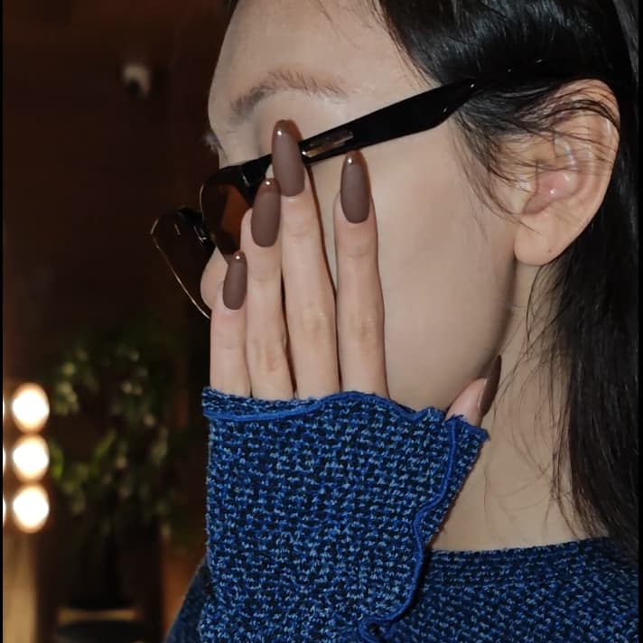 Mocha Matte Grace Handmade Press On Nails - Arcanus Nails