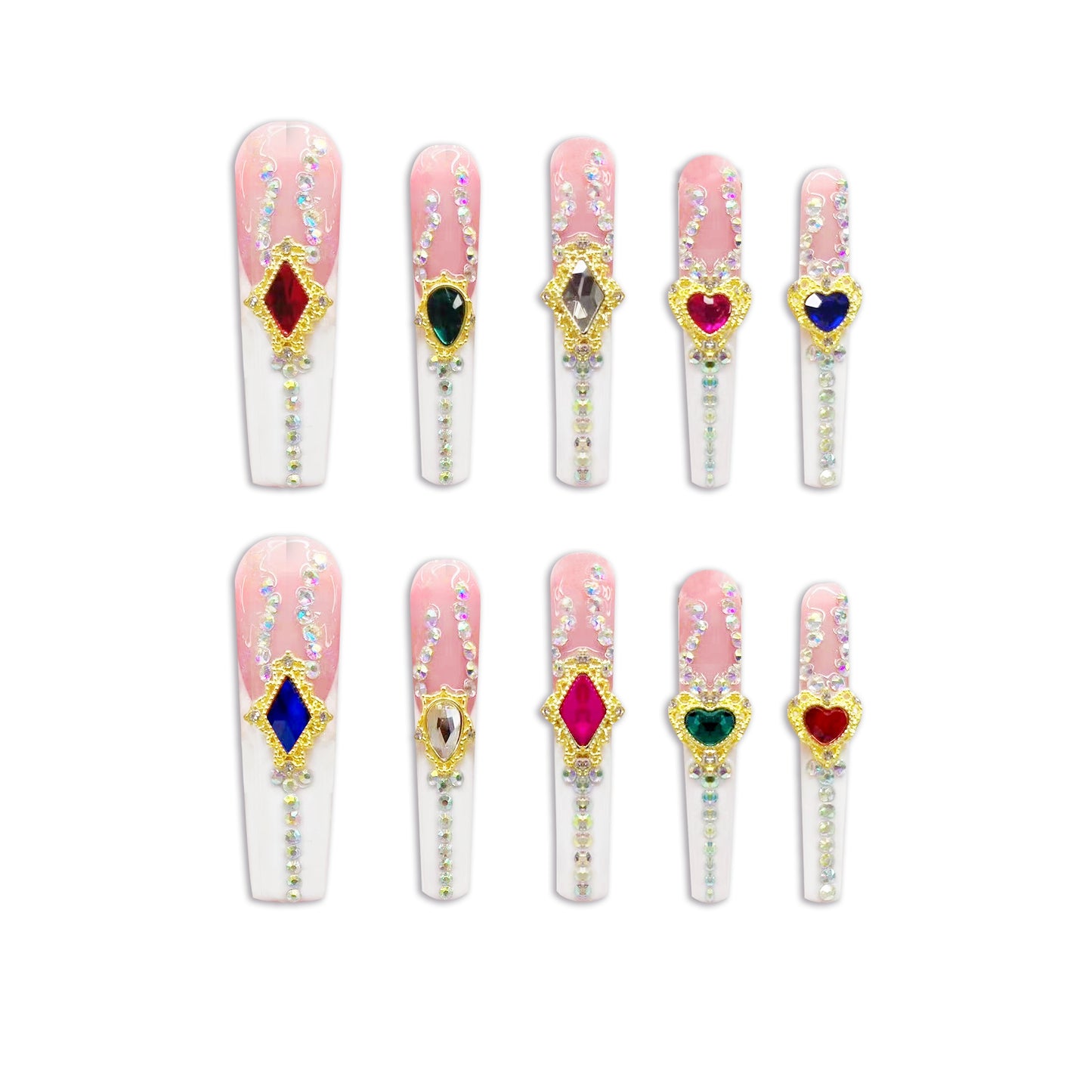 Royal Jewels Delight Handmade Press On Nails - Arcanus Nails