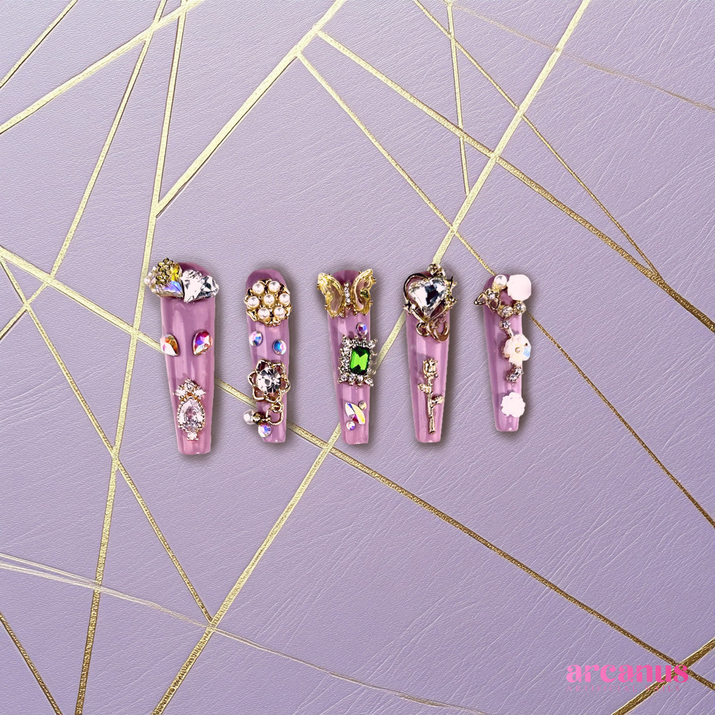 Violet Veil Handmade Press On Nails - Arcanus Nails