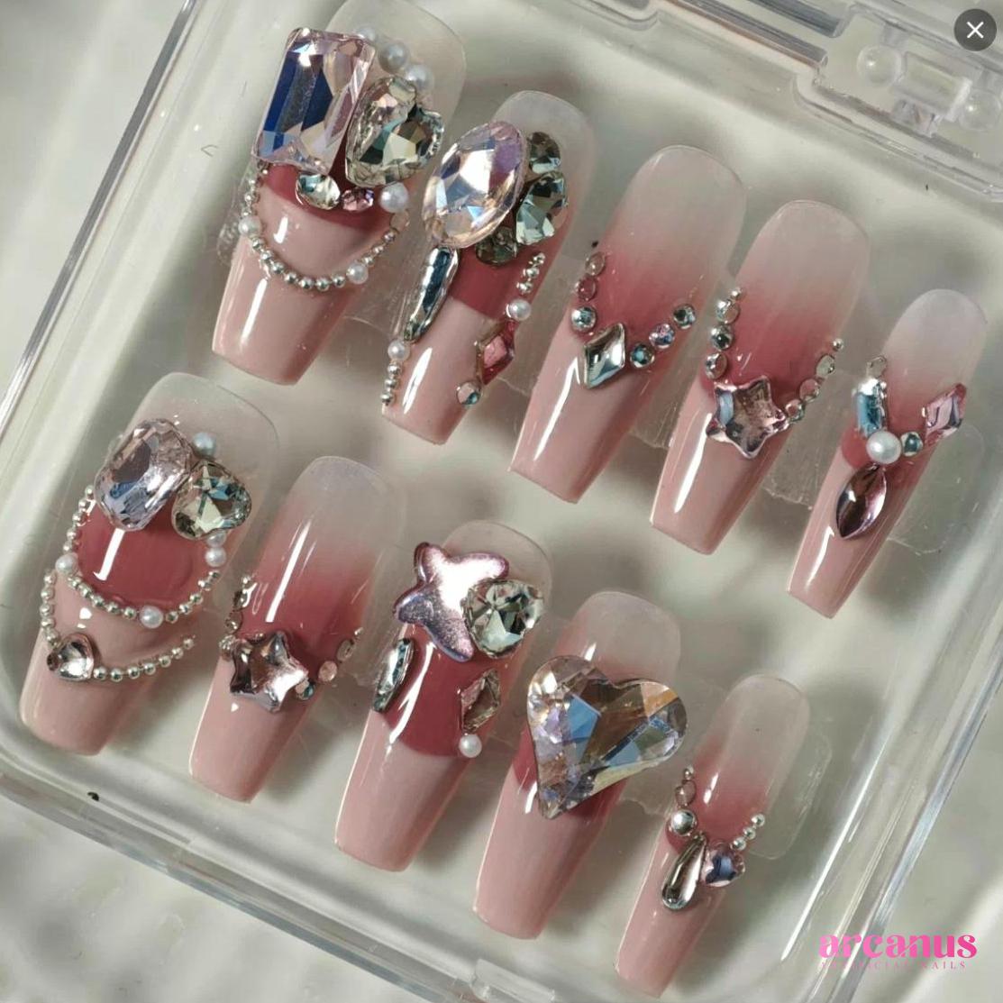 Glamour Jewels Extravaganza Handmade Press On Nails - Arcanus Nails