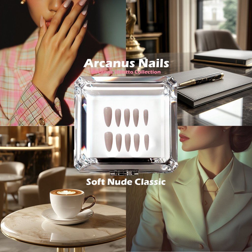 Soft Nude Classic Handmade Press On Nails - Arcanus Nails