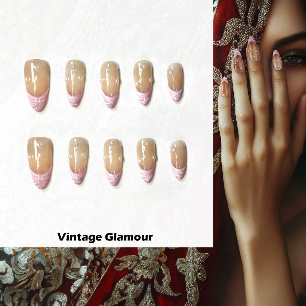 Vintage Glamour Handmade Press On Nails - Arcanus Nails