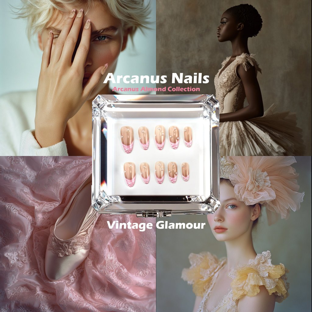 Vintage Glamour Handmade Press On Nails - Arcanus Nails
