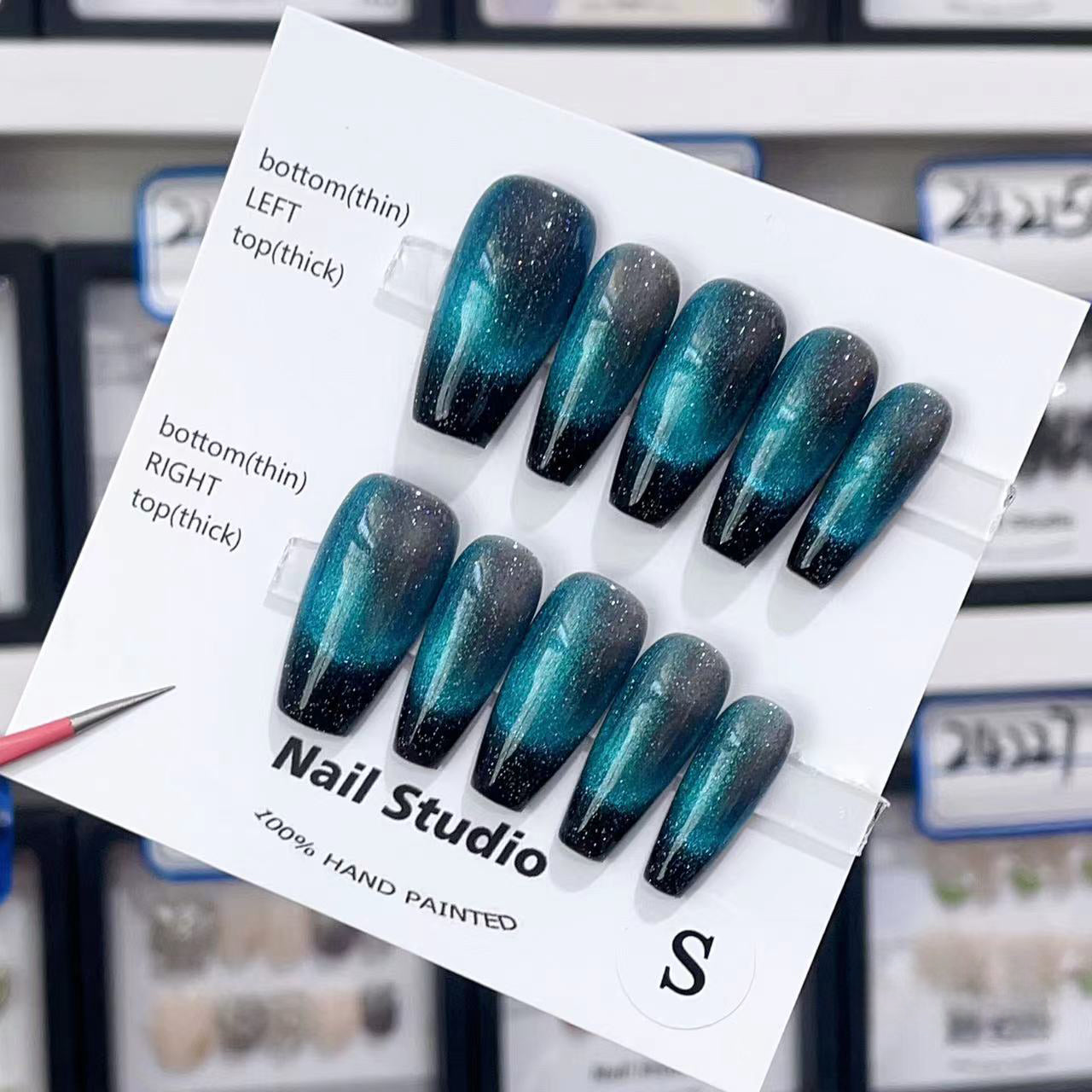 Midnight Aurora Handmade Press On Nails - Arcanus Nails