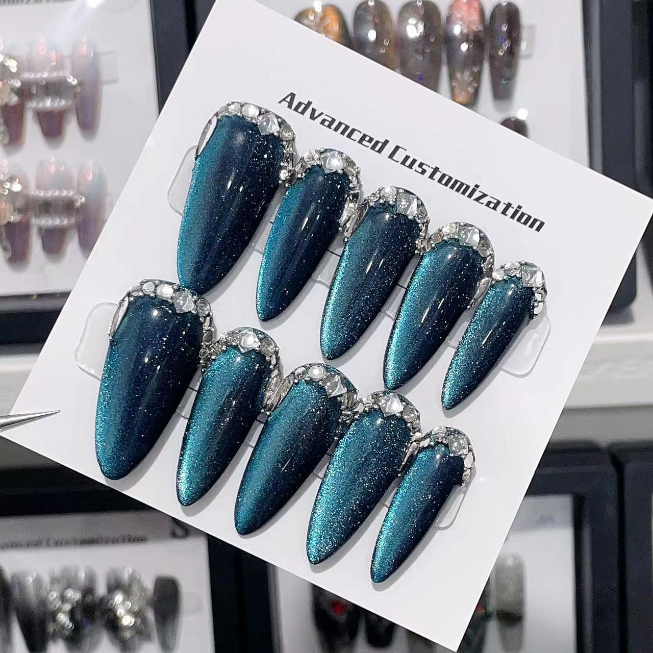 Cosmic Nightfall Handmade Press On Nails - Arcanus Nails