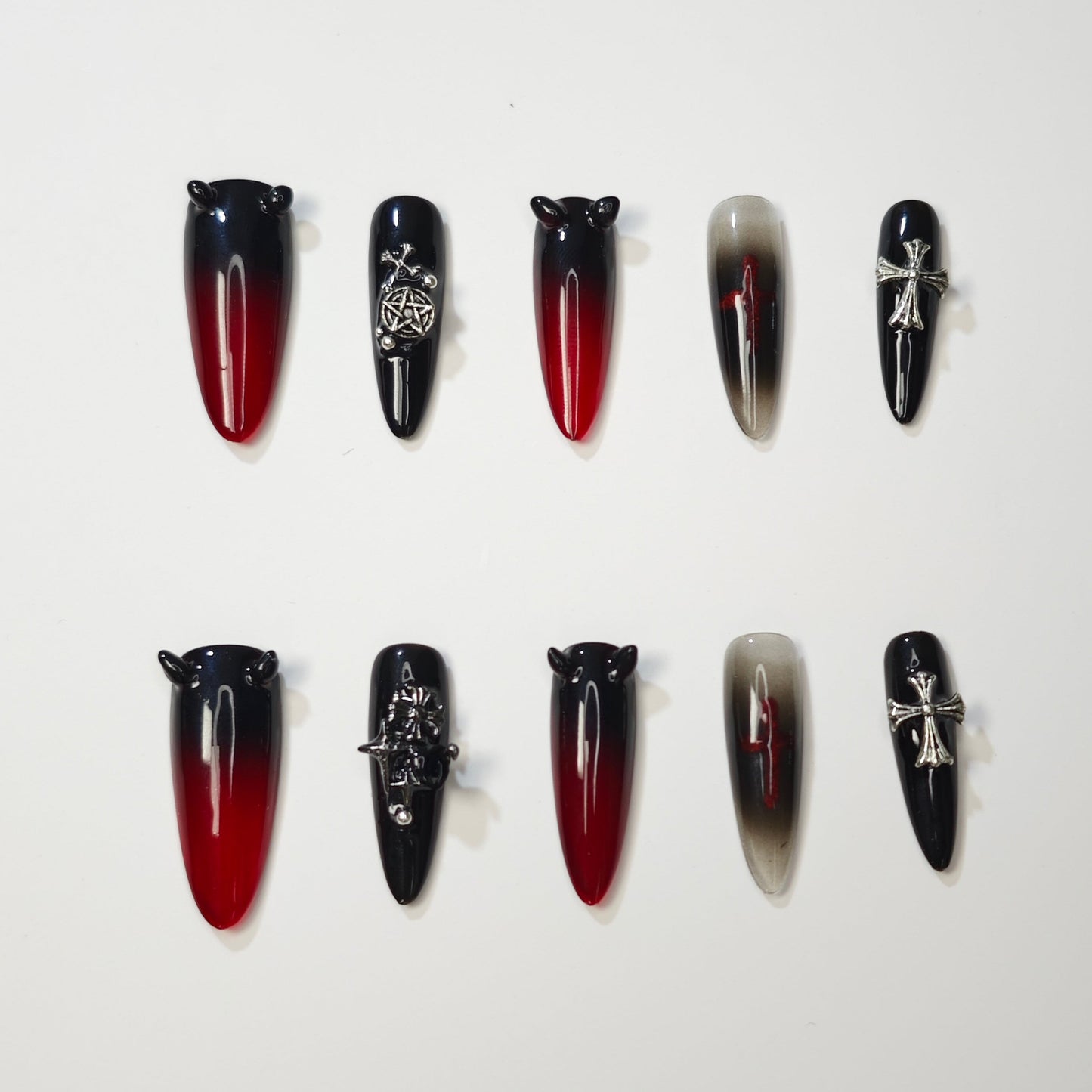 Devil's Night Glam Handmade Press On Nails - Arcanus Nails