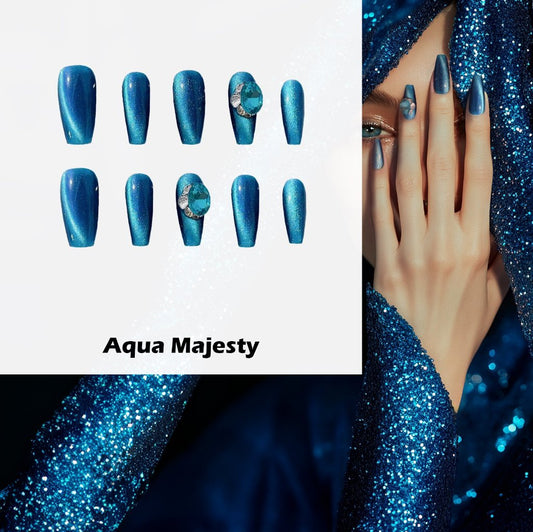 Aqua Majesty Handmade Press On Nails - Arcanus Nails
