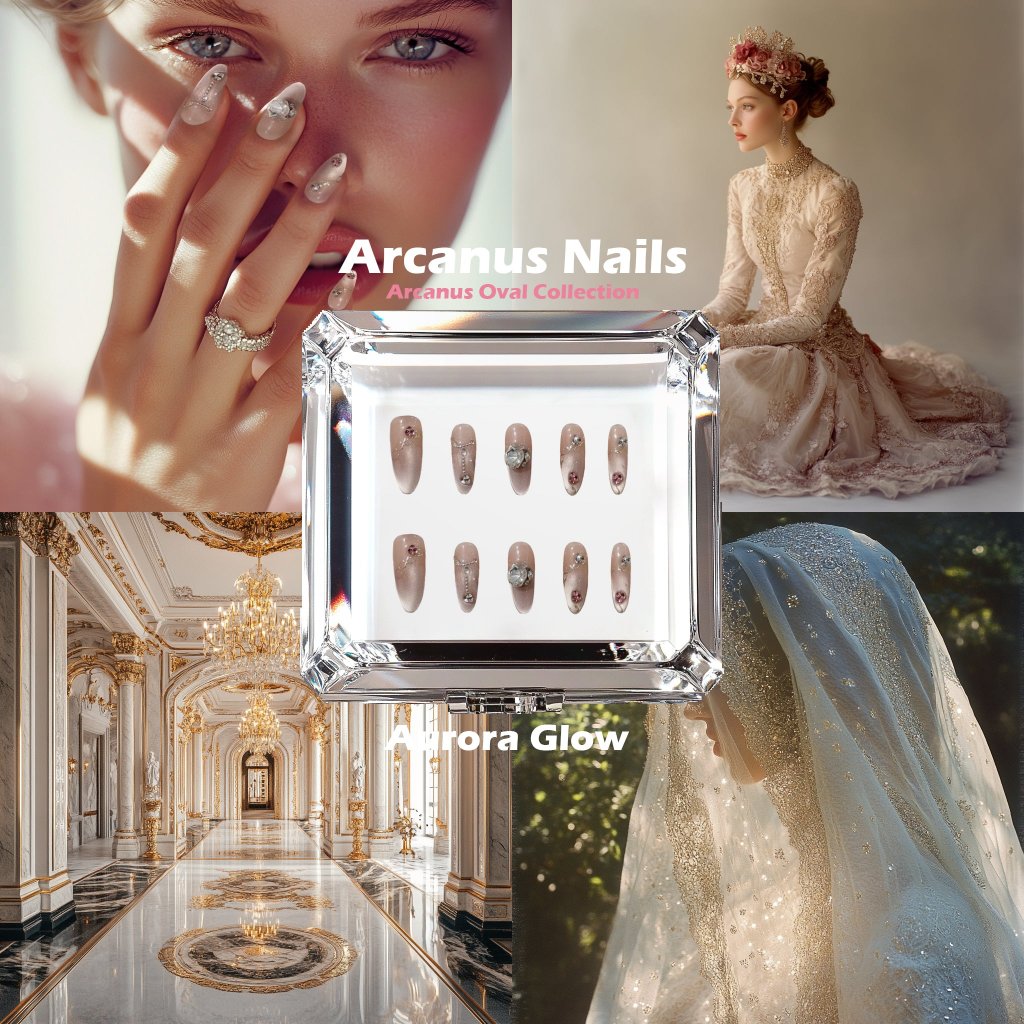 Aurora Glow Handmade Press On Nails - Arcanus Nails