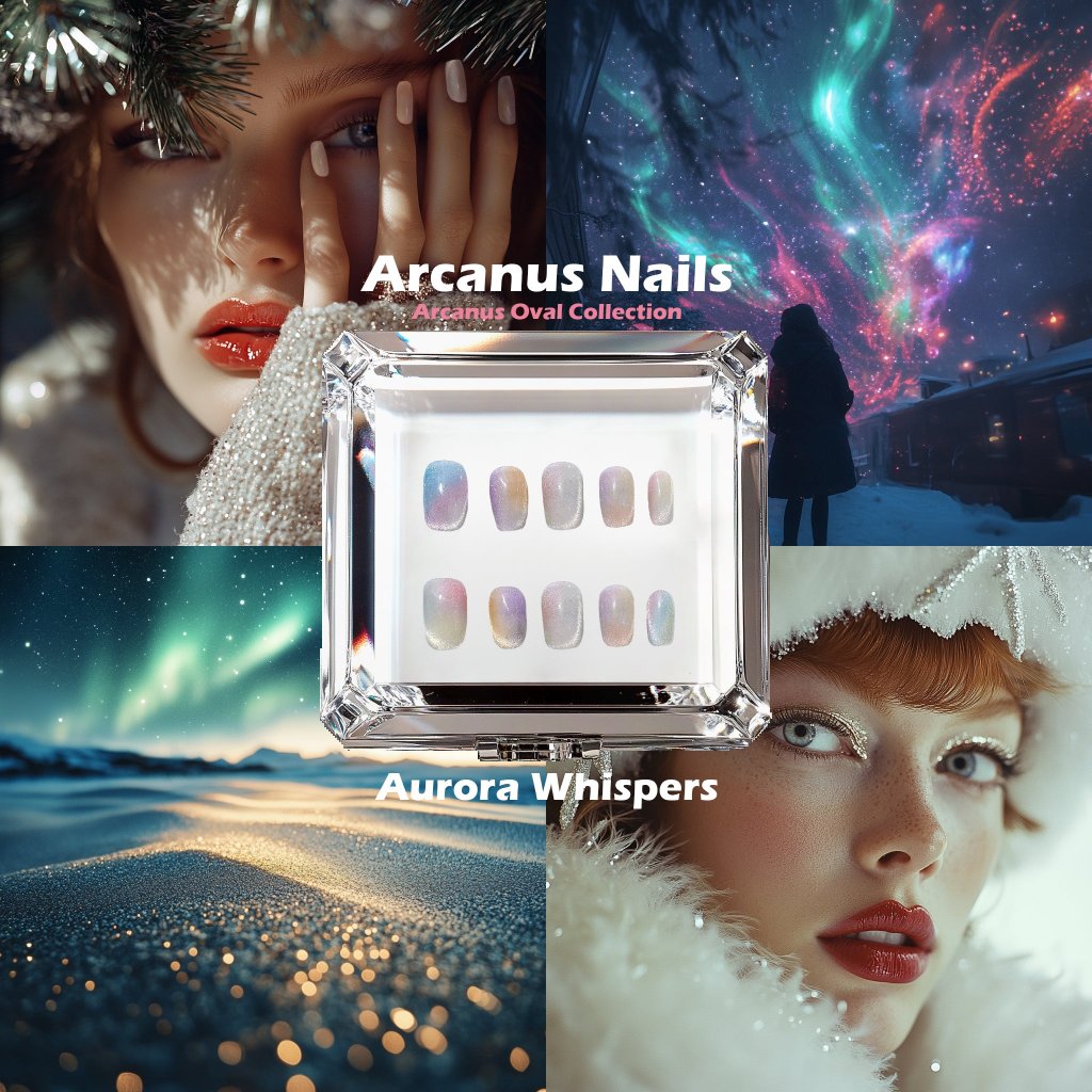 Aurora Whispers Handmade Press On Nails - Arcanus Nails
