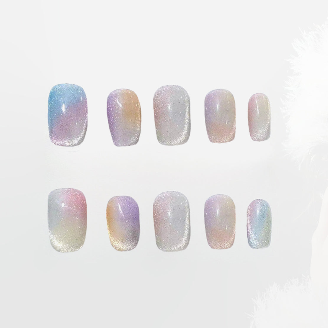 Aurora Whispers Handmade Press On Nails - Arcanus Nails