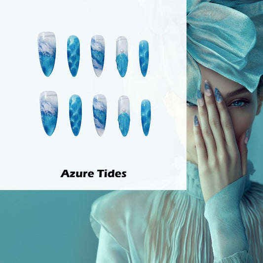 Azure Tides Handmade Press On Nails - Arcanus Nails
