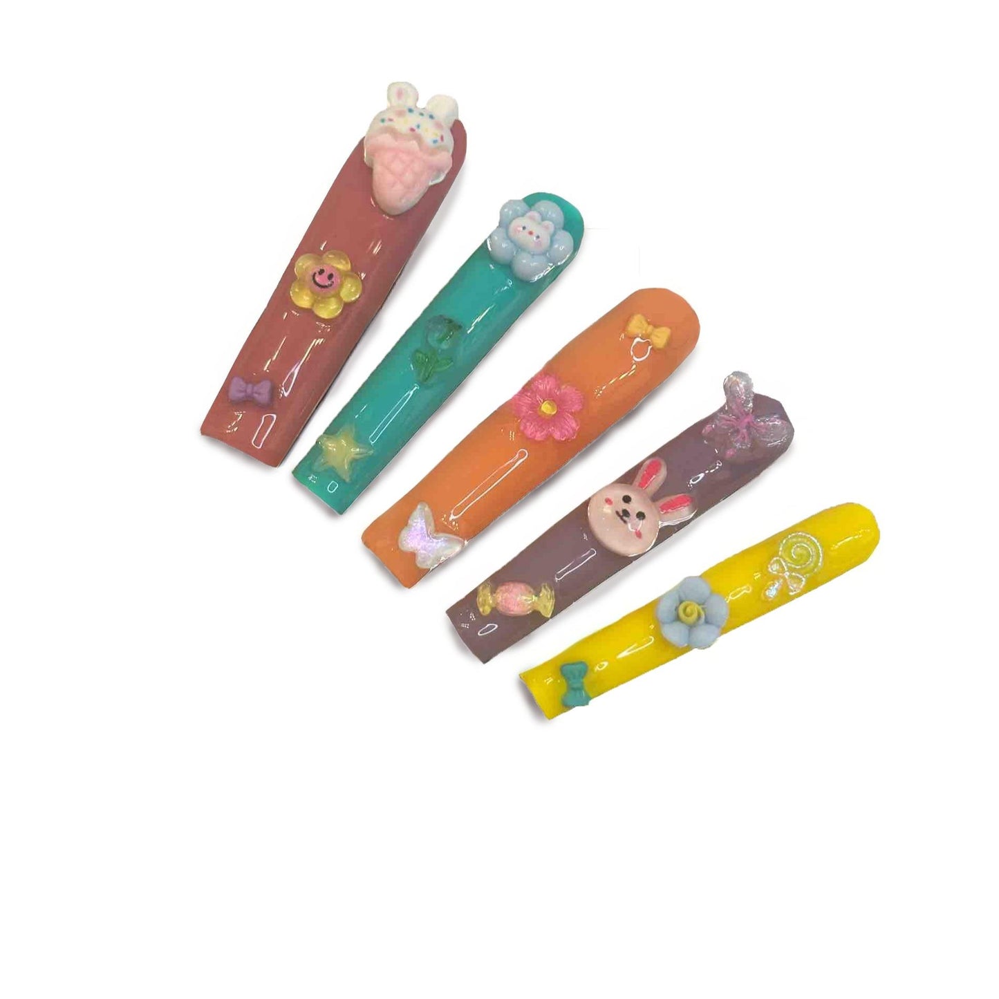 Kawaii Garden Delight Handmade Press On Nails - Arcanus Nails