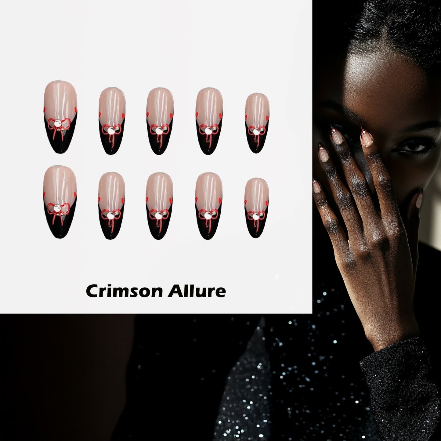 Crimson Allure Handmade Press On Nails - Arcanus Nails