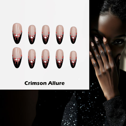 Crimson Allure Handmade Press On Nails - Arcanus Nails