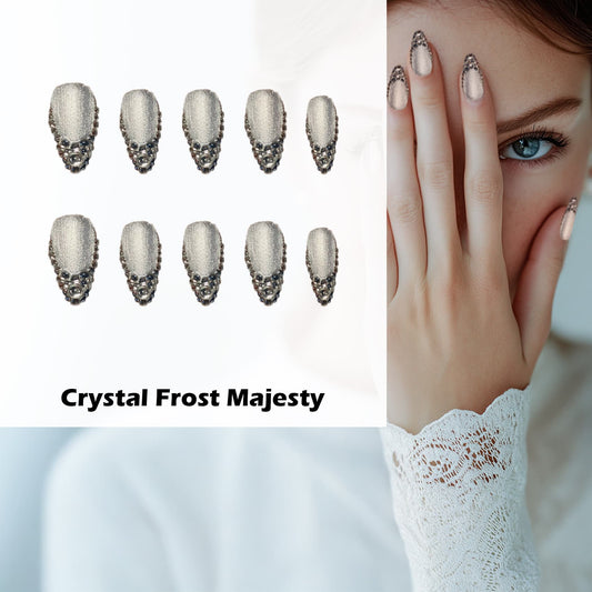 Crystal Frost Majesty Handmade Press On Nails - Arcanus Nails