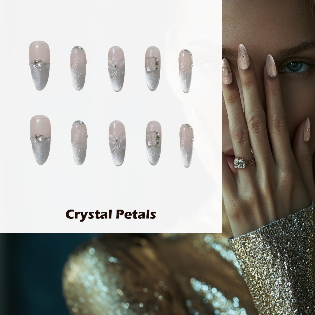 Crystal Petals Handmade Press On Nails - Arcanus Nails