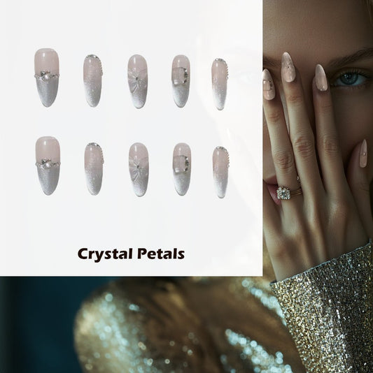 Crystal Petals Handmade Press On Nails - Arcanus Nails