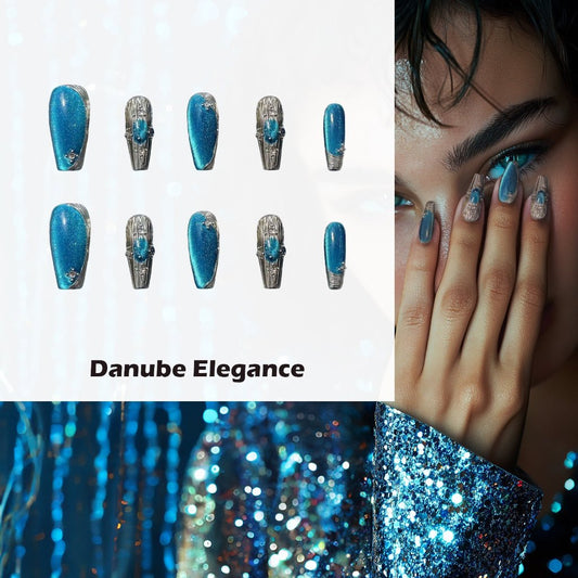 Danube Elegance Handmade Press On Nails - Arcanus Nails