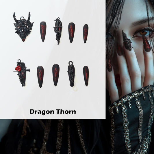 Dragon Thorn Handmade Press On Nails - Arcanus Nails