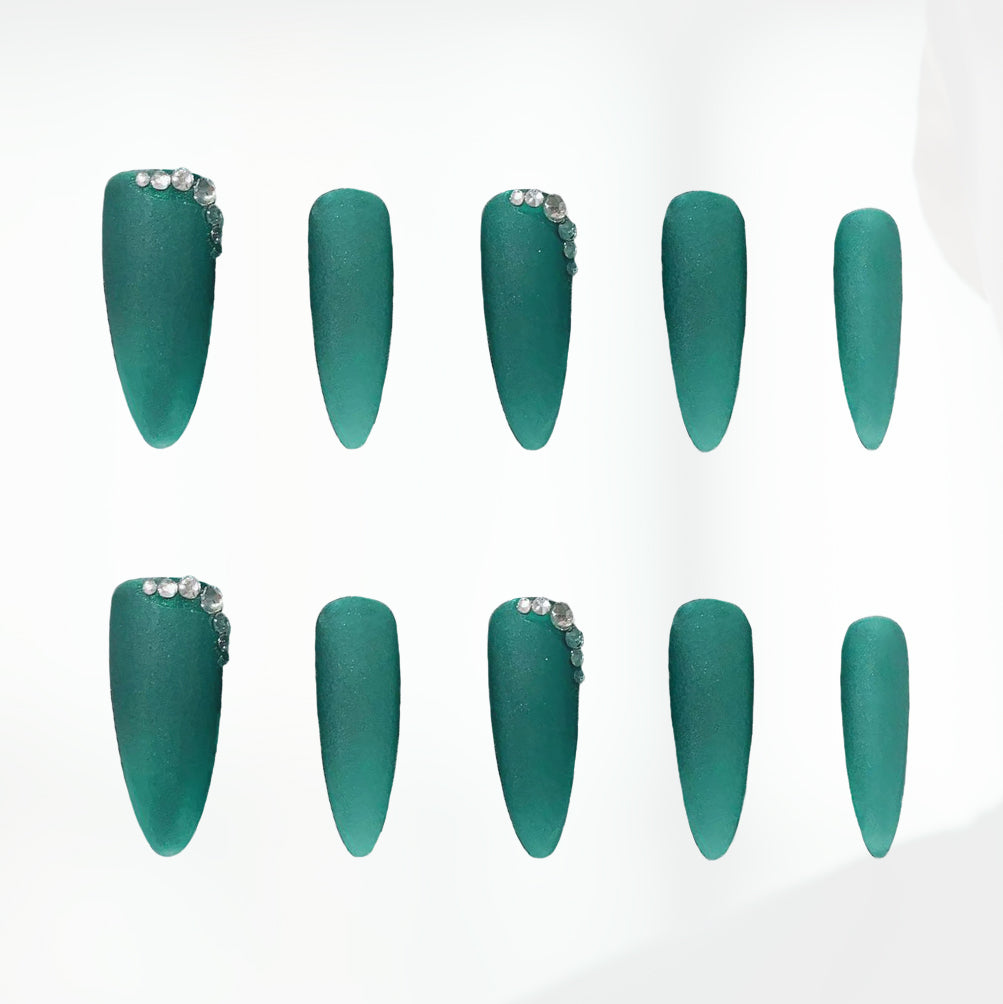 Emerald Luxe Handmade Press On Nails - Arcanus Nails