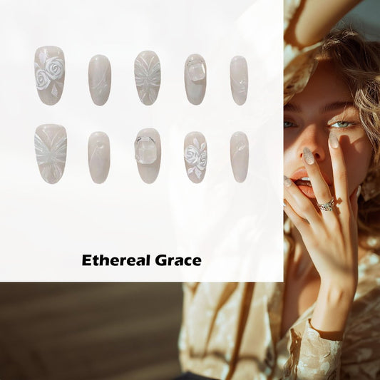 Ethereal Grace Handmade Press On Nails - Arcanus Nails