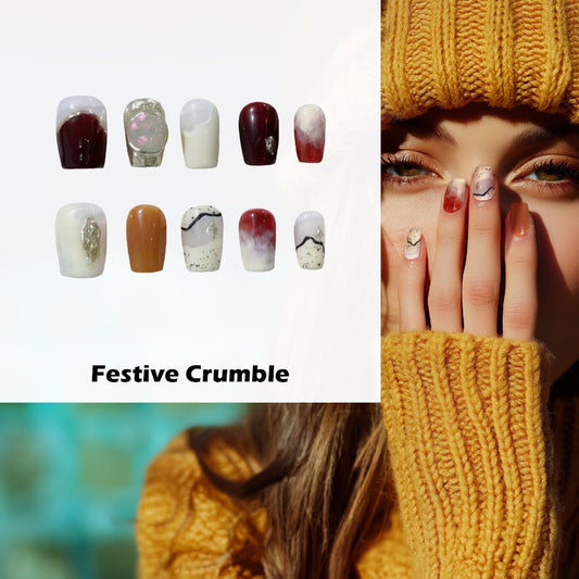 Festive Crumble Handmade Press On Nails - Arcanus Nails
