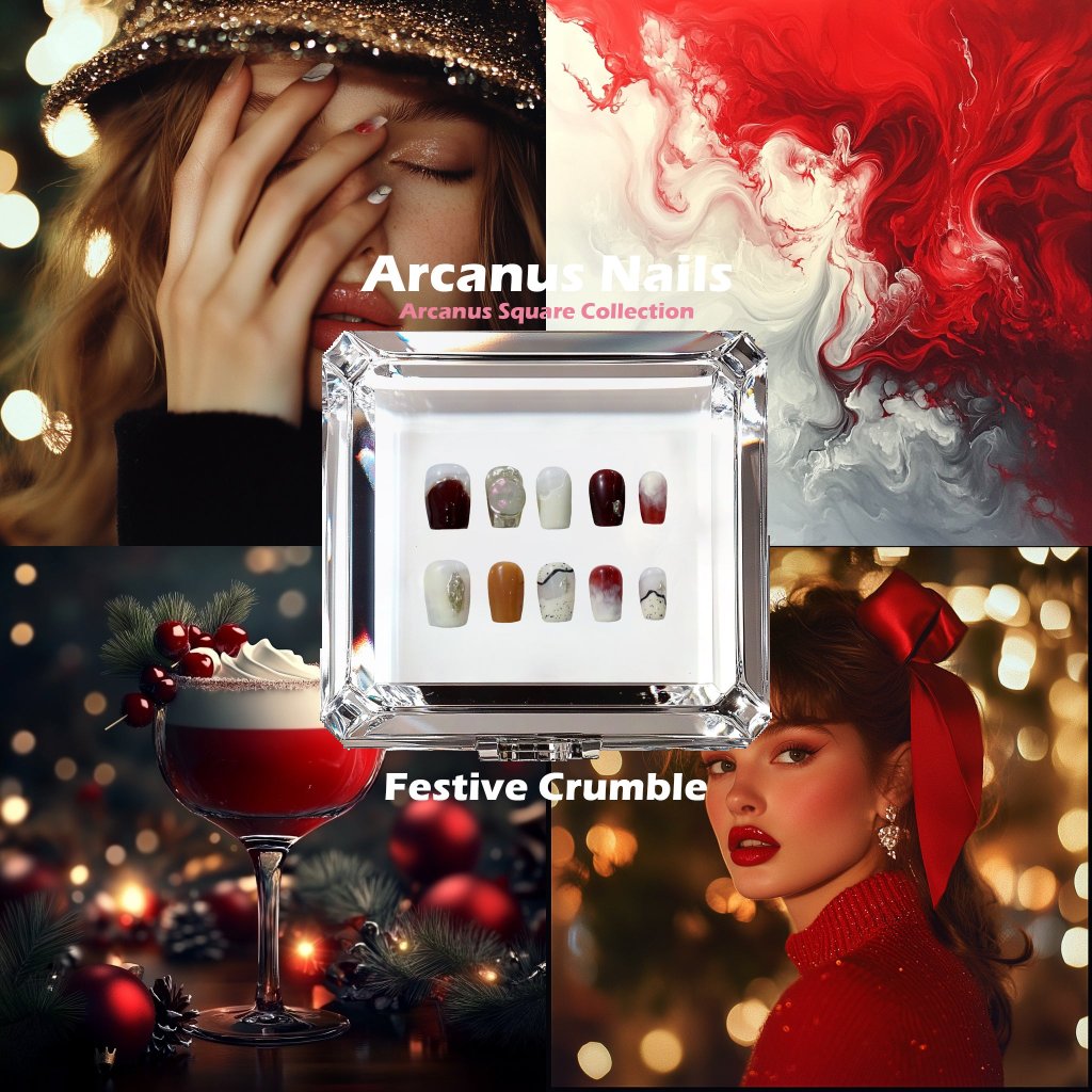 Festive Crumble Handmade Press On Nails - Arcanus Nails