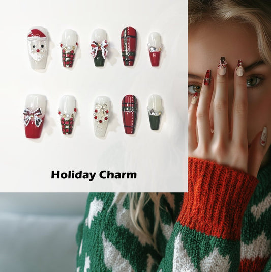 Holiday Charm Handmade Press On Nails - Arcanus Nails