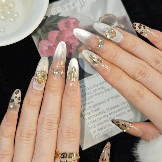 Golden Serengeti Handmade Press On Nails - Arcanus Nails