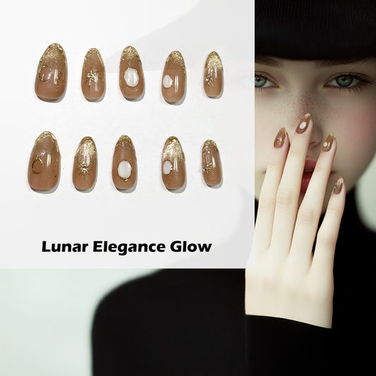 Lunar Elegance Glow Handmade Press On Nails - Arcanus Nails