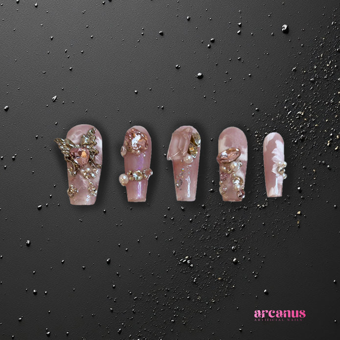 Romantic Pearl Fantasy Handmade Press On Nails - Arcanus Nails