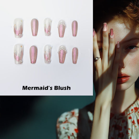 Mermaid's Blush Handmade Press On Nails - Arcanus Nails