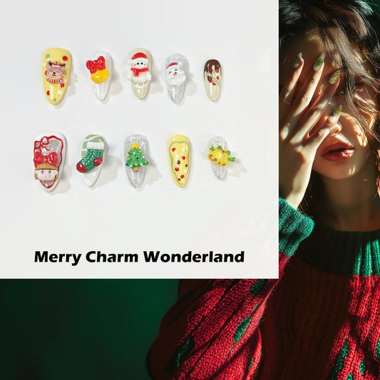 Merry Charm Wonderland Handmade Press On Nails - Arcanus Nails